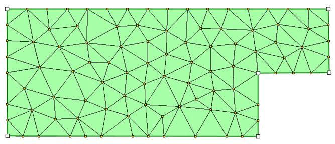 Figure 5: First Finite Element mesh fo the beam. The maximum side length of the triangles is at ...