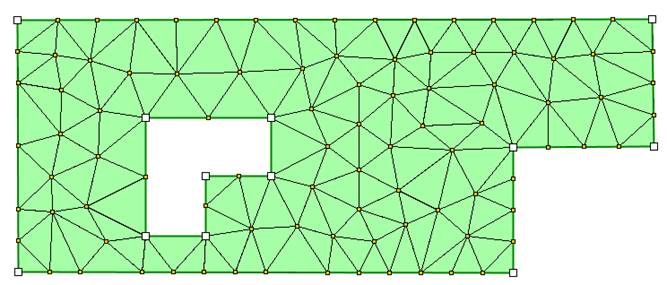 Figure 6: Finite Element mesh of the beam with the hole