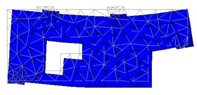 Figure 14: Deflected shape of the structure under the loads