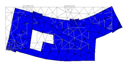 Figure 14: Deflected shape of the structure under the loads