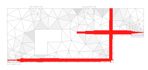 Figure 21: Relative stresses in the reinforcing bars (bar diameter 0.04)
